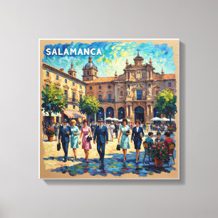 Salamanca Spanje Plaza Mayor Spanrekdoek Canvas Afdruk