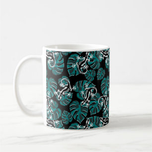 Salamander en Green Leaf Pattern Koffiemok