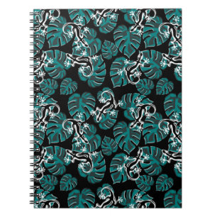 Salamander en Green Leaf Pattern Notitieboek
