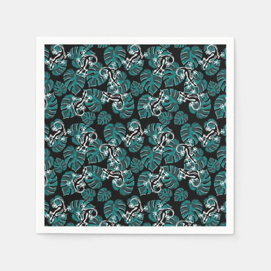 Salamander en Green Leaf Pattern Servet (Voorkant)