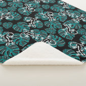 Salamander en Green Leaf Pattern Sherpa Deken (3/4)