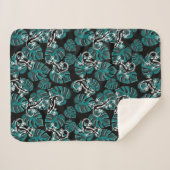 Salamander en Green Leaf Pattern Sherpa Deken (Voorkant (horizontaal))