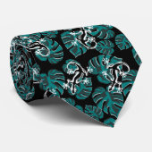 Salamander en Green Leaf Pattern Stropdas (Opgerold)