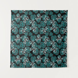 Salamander en Green Leaf Pattern Wandkleed