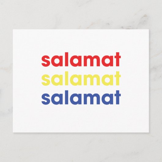 "Salamat" Dank u Briefkaart (Voorkant)