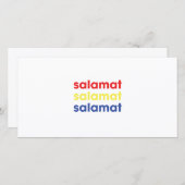 "Salamat" Hartelijk dank Bedankkaart (Voorkant / Achterkant)