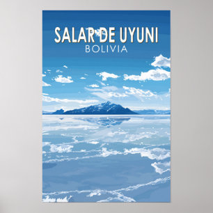 Salar de Uyuni Bolivia Reis Kunst Vintage Poster
