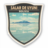 Salar de Uyuni Bolivia Reizen Kunst Badge Sticker (Voorkant)
