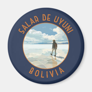 Salar de Uyuni Bolivia Retro Noodcirkel Magneet