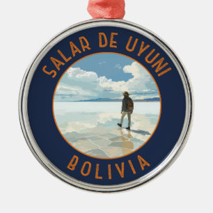 Salar de Uyuni Bolivia Retro Noodcirkel Metalen Ornament