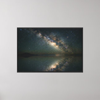 Salar de Uyuni Oneindige Reflectie Melkweg Canvas Afdruk