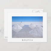Salar de Uyuni salines blanc frontière carte posta (Devant / Derrière)