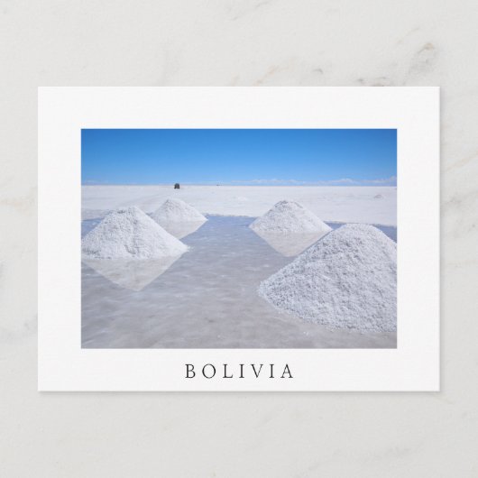 Salar de Uyuni salines blanc frontière carte posta (Devant)