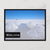 Salar de Uyuni salines noir cadre carte postale
