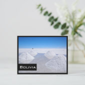 Salar de Uyuni salines noir cadre carte postale (Debout devant)