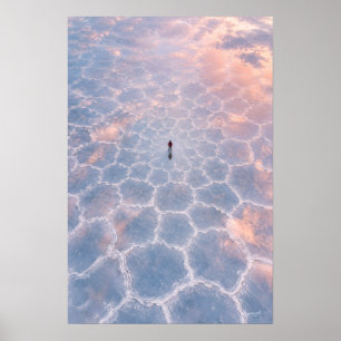 Salar de Uyuni Spiegel Zoutvlakte Luchtfoto Print