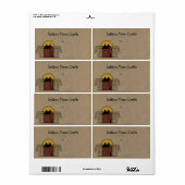 Salbox Moon Rustiek Verzendlabel (Full Sheet)