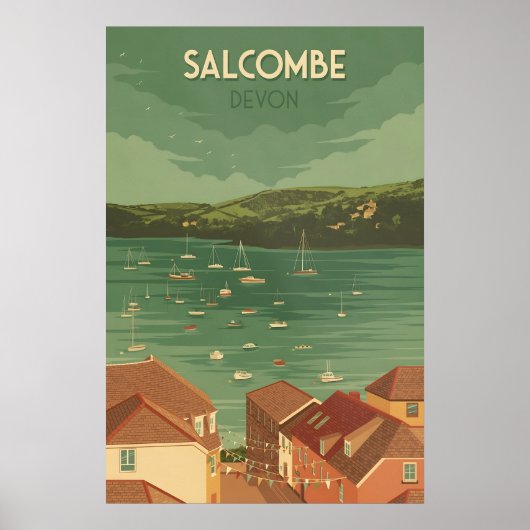 Salcombe Devon Reisposter Poster (Voorkant)
