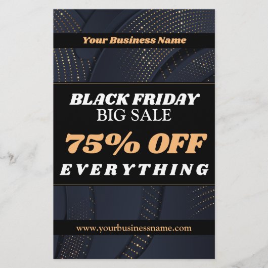 Sale Gold Blue Black Texture typografie Flyer (Voorkant)
