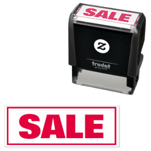 SALE rode zelfinktrubberen stempel voor winkels