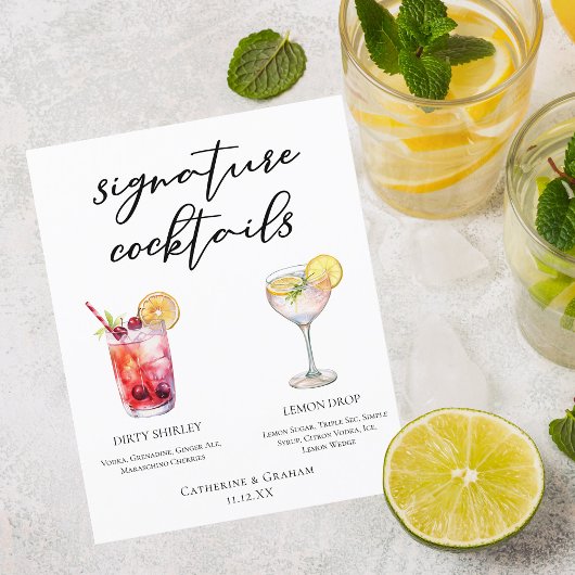 Sale Shirley Lemon Drop Signature Cocktails Menu