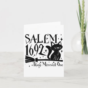 Salem 1692 Halloween Grappig Ze misten één kat Lo Kaart