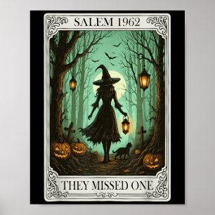 Salem 1692 Halloween Witch Ze misten een Tarot C Poster
