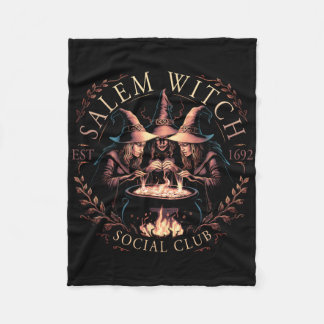 Salem 1692 Social Club Witch Halloween Witchy Wome Fleece Deken