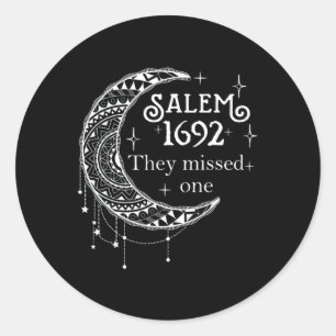 Salem 1692 Ze misten een - Salem Witch 1692 Hall Ronde Sticker