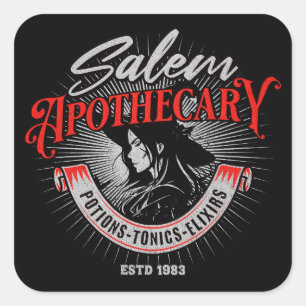 Salem Apothecary Vintage Witch Vierkante Sticker
