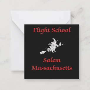 Salem Flight School Halloween Witch Apparel Gift Notitiekaartje