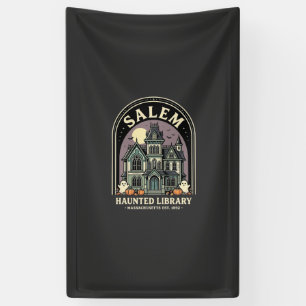 Salem Haunted Library Halloween-ontwerp_1 Spandoek