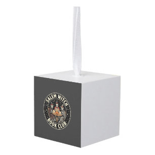 Salem Heksen Boek Club Halloween Skelet Ontwerp_1 Kubus Ornament