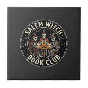 Salem Heksen Boek Club Halloween Skelet Ontwerp_1 Tegeltje