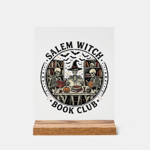 Salem Heksen Boek Club Vintage Skelet Halloween S Acryl Bord