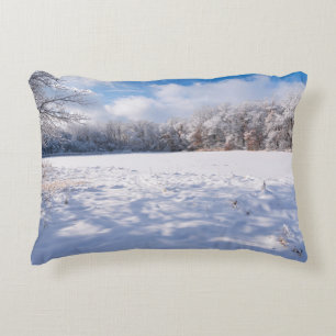 Salem Hills vijver en bos winterlandschap Accent Kussen