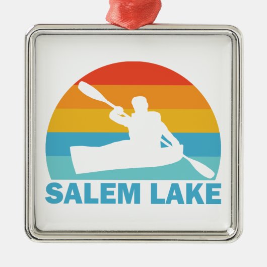 Salem Lake North Carolina Kayak Metalen Ornament (Voorkant)