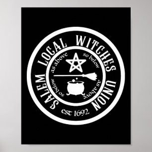 Salem Lokale Heksenunie EST 1692 Halloween Poster