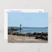 Salem MA Bay Fort Pickering Lighthouse Post Card Briefkaart (Voorkant / Achterkant)