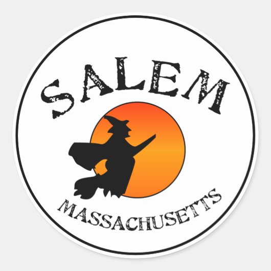 Salem MA Witch Ronde Sticker (Voorkant)