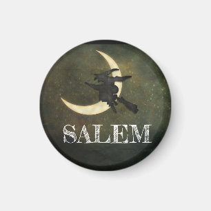 Salem Massachusetts heks over Moon Halloween Magneet