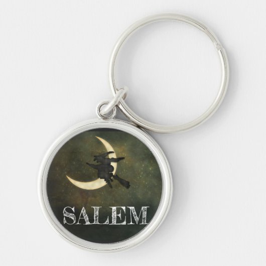 Salem Massachusetts heks over Moon Halloween Sleutelhanger (Voorkant)