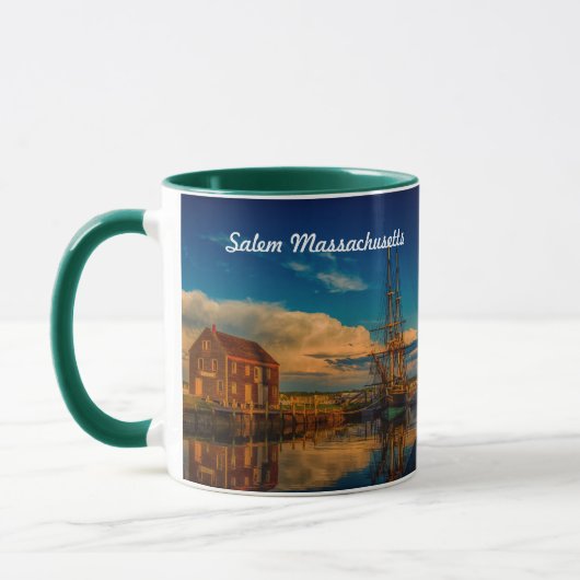 Salem Massachusetts met schip en Roger Conant Mok (Links)
