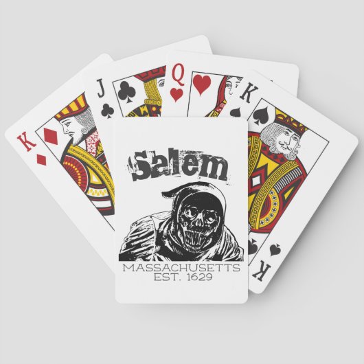 Salem Massachusetts Skull Grim Reaper Pokerkaarten (Achterkant)