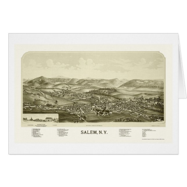 Salem, NY Panoramic Map - 1889 (Voorkant Horizontaal)