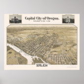 Salem, OR Panoramic Map - 1905 Poster (Voorkant)