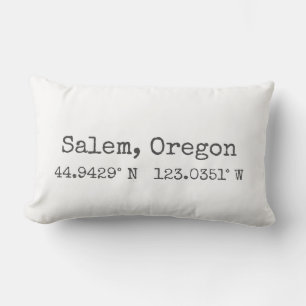 Salem, Oregon Coördinaten Lendenkussen Kussen