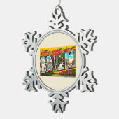 Salem Oregon of groot Briefkaart Tin Sneeuwvlok Ornament (Rechts)