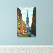 Salem Street Uitzicht van Old North Church Bldg # Canvas Afdruk (Insitu (Houten vloer))