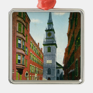 Salem Street Uitzicht van Old North Church Bldg # Metalen Ornament